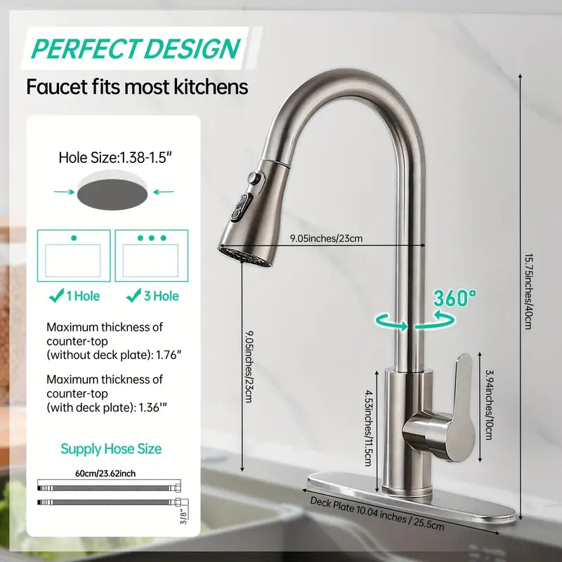 G-Teck Stainless steel Kitchen faucet