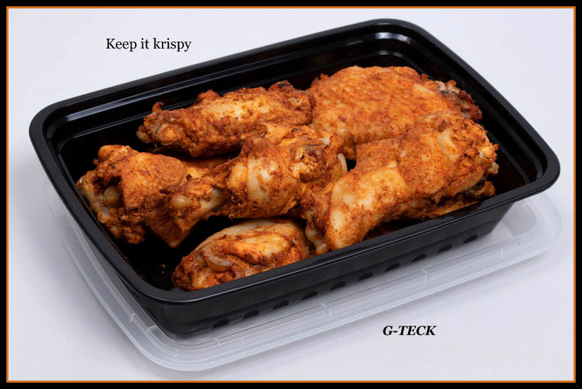 HD deep 28 oz Rectangular to go plastic containers