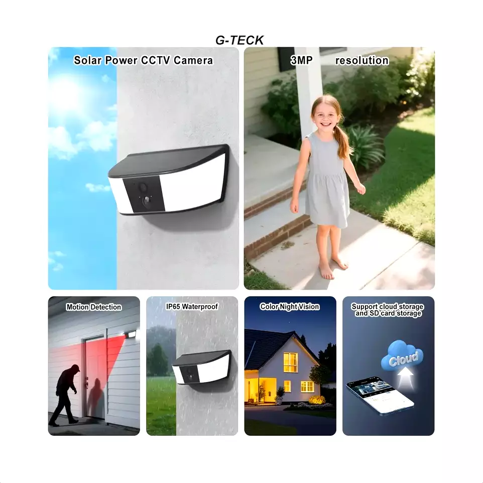 Solar wireless Security Camera with light