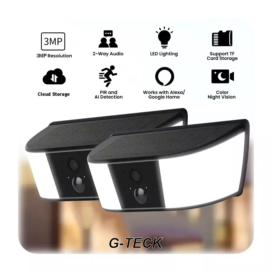 Solar wireless Security Camera with light