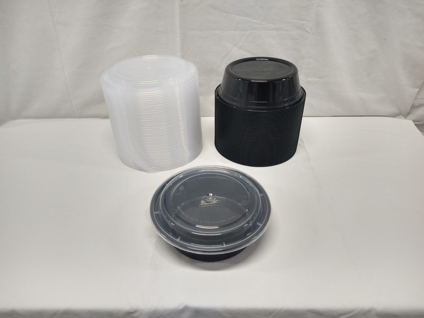 48 Oz Black microwavable To-go containers /w lids