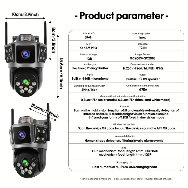 GT Outdoor Dual lens Inteligent security camera