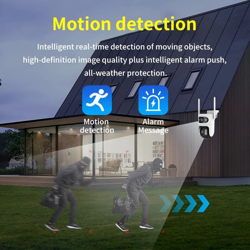 1 pc Two-way audio and 2K HD Video dual lenses security smart camara