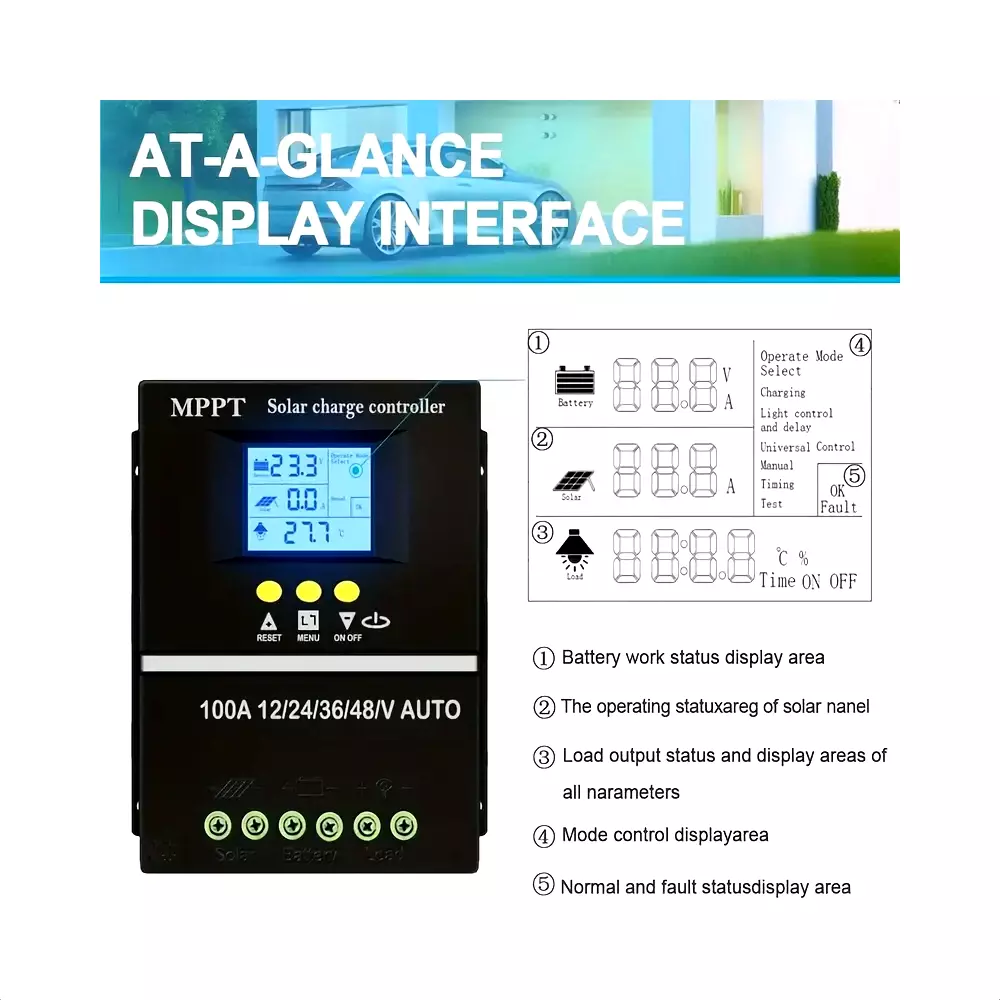 100A watts solar controller