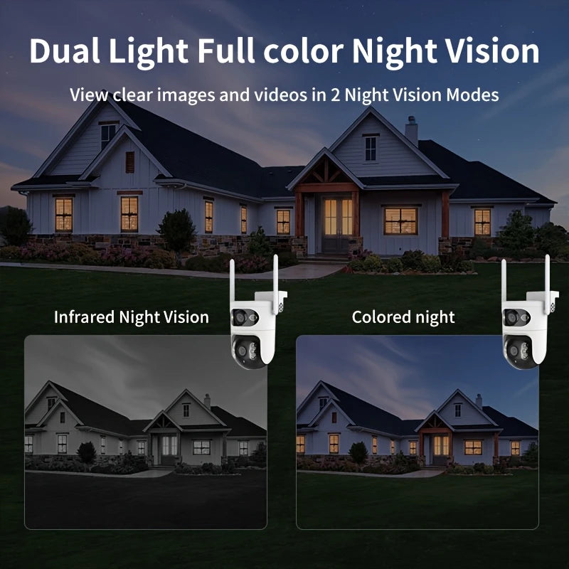 1 pc Two-way audio and 2K HD Video dual lenses security smart camara