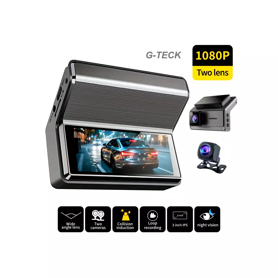 Vehicle Dual lens camara 3.16" DVR