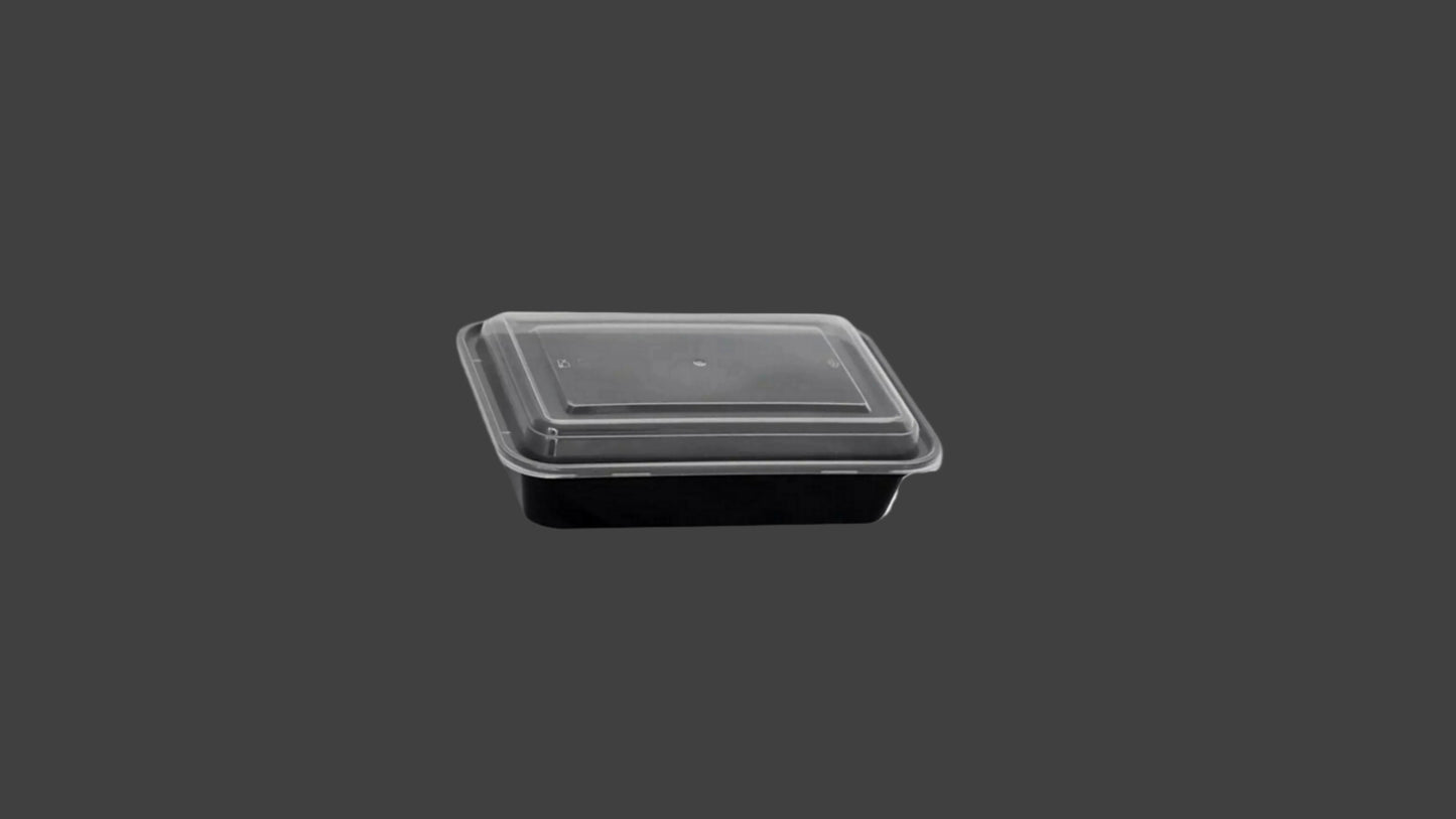 HD deep 28 oz Rectangular to go plastic containers