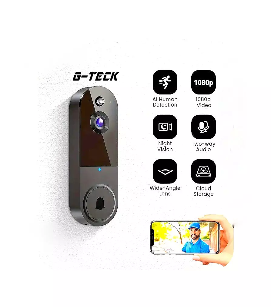 AI powered Video doorbell with chime 1080P