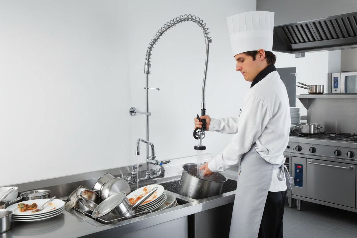 Restaurant dual faucets