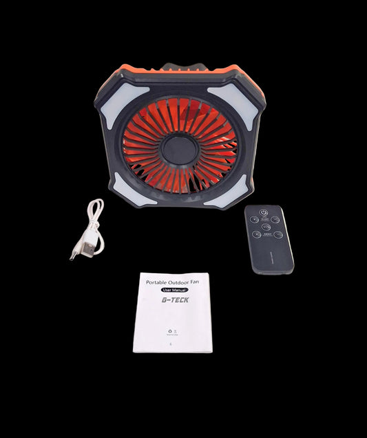 Camping tent fan with 4 led lights outdoor / indoor