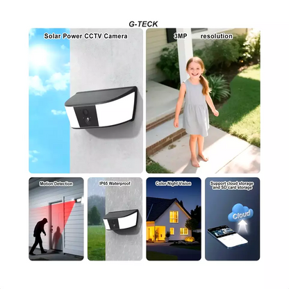 Solar wireless Security Camera with light