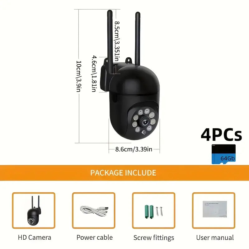 2 pc Panoramic 355-degree angle wireless security camara