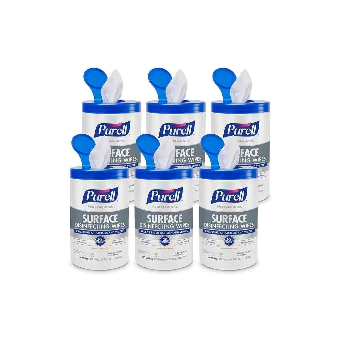 6 x 1 case Purell surface disinfecting wipes 110 CT