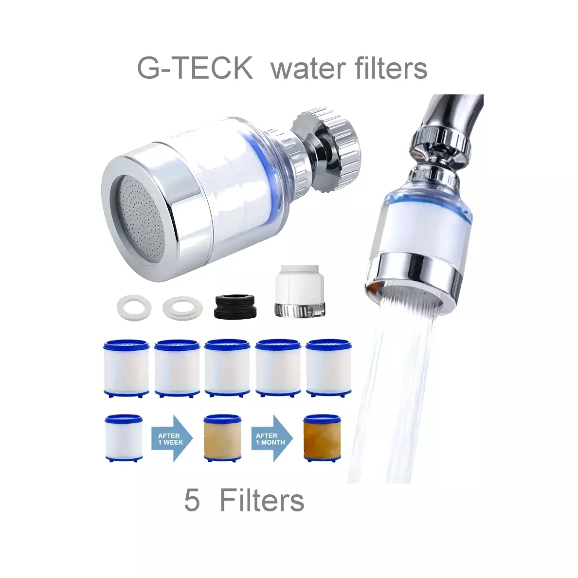 Lead Rust PFSA Water Fauset filter /5 Filters – G Teck Max