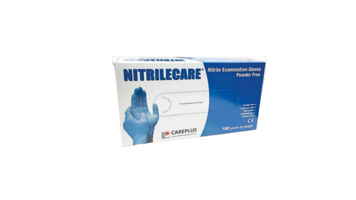 Blue nitrile gloves