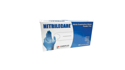 Blue nitrile gloves