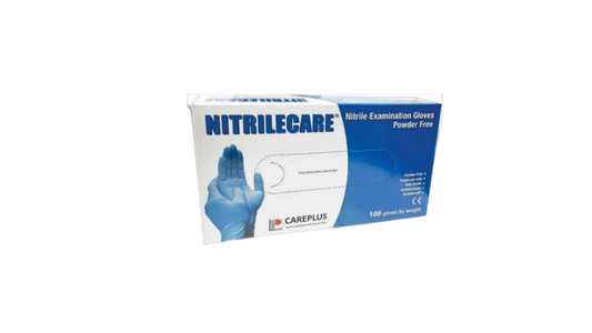 Blue nitrile gloves