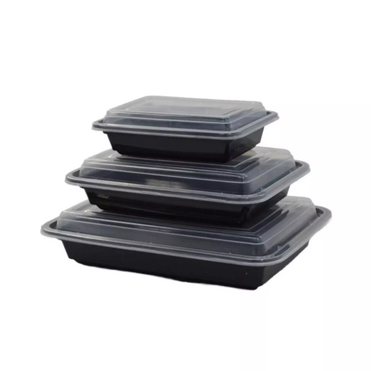 HD deep 28 oz Rectangular to go plastic containers