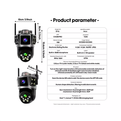 GT Outdoor Dual lens Inteligent security camera