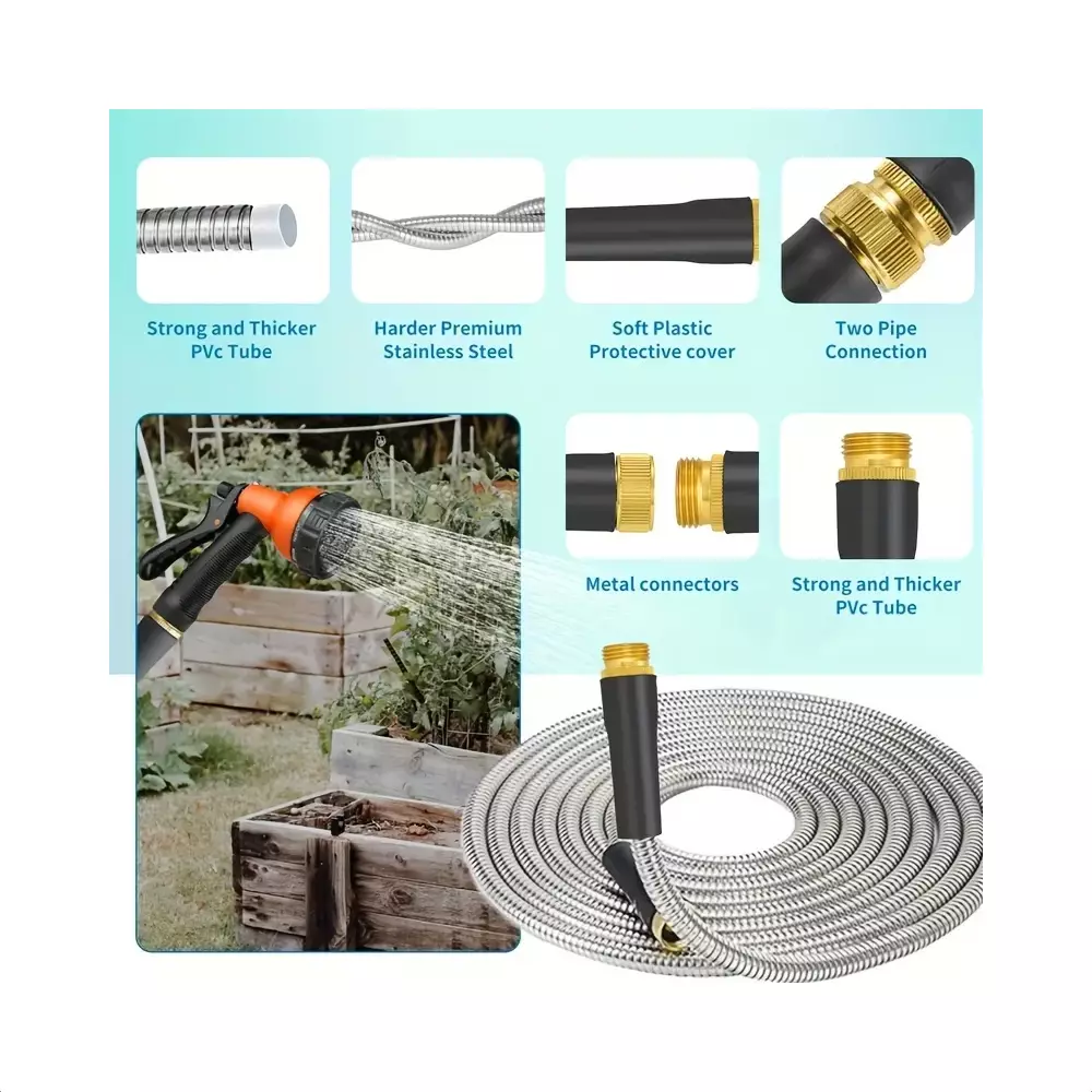 Stainless steel garden water hose